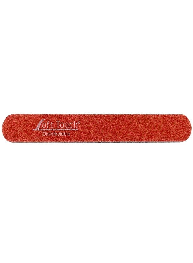Soft Touch Nail File, Extra Coarse 80 Grit, Durable Red Mylar, for Acrylic Nails, 7 Inch - One Piece - Image 1