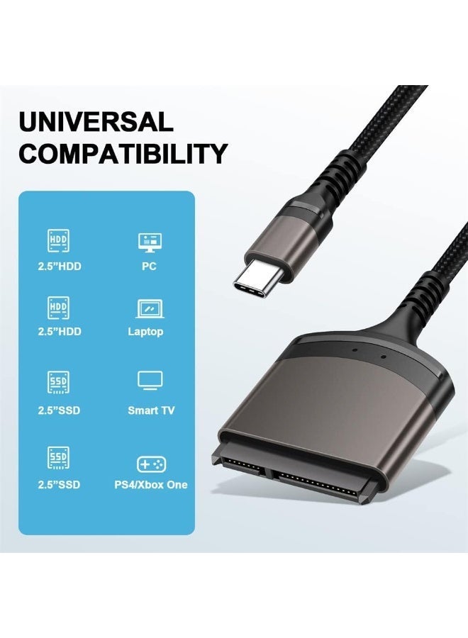 كابل محول USB C إلى SATA بسرعة 5Gbps لتحويل Type C إلى SATA ‏22 Pin متوافق مع أقراص SSD وHDD مقاس 2.5 بوصة لأجهزة اللابتوب - Image 2