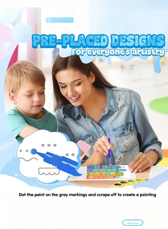 tangs Rainbow Scratch Paper Art & Craft Kit for Kids - 20 Magic Reveal DIY Postcards, Creative Gift for Girls and Boys Ages 5-12 (Non-Toxic) - Image 2