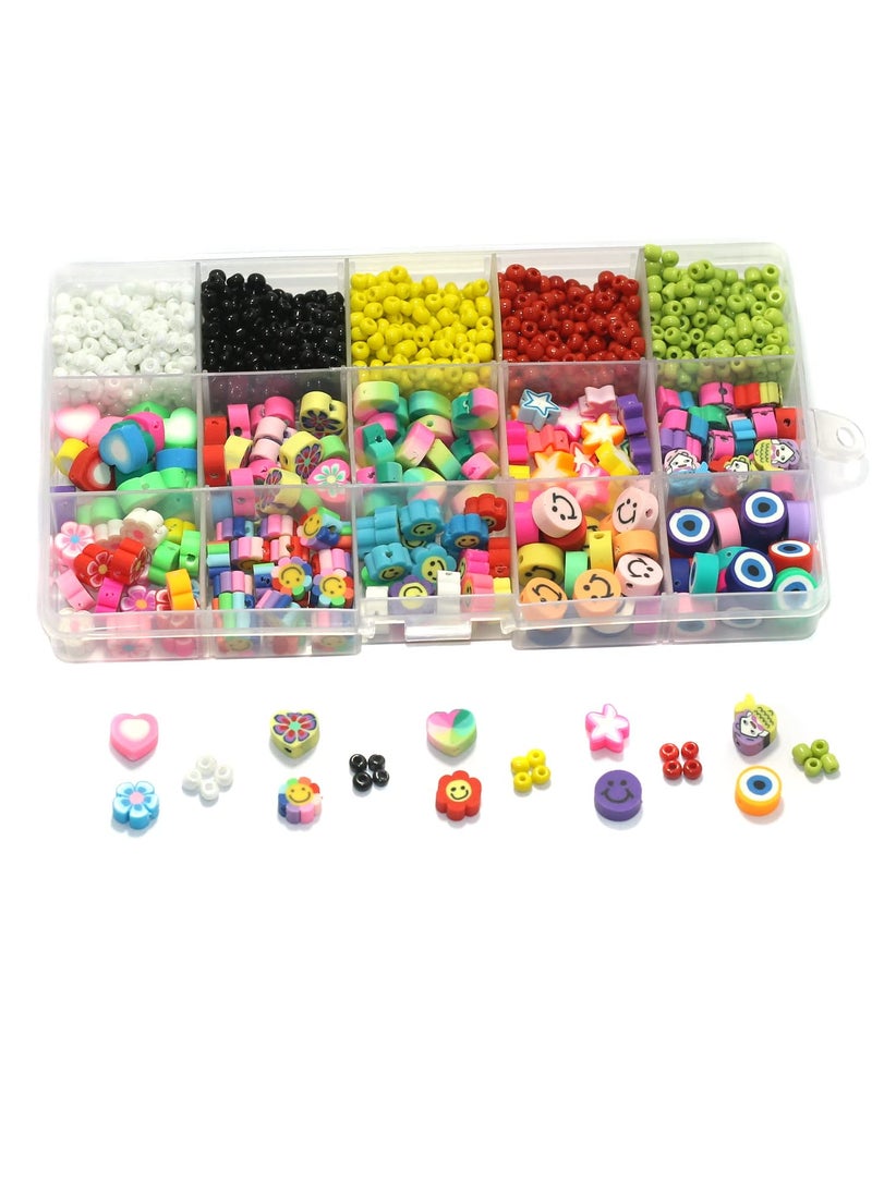 Beadsnfashion - Beadsnfashion Polymer Clay Fimo Beads, Seed Beads DIY Kit for Miniature Fairy Garden Hair Accessories DIY Scrapbooking Phone Case Jewellery Making - Image 1