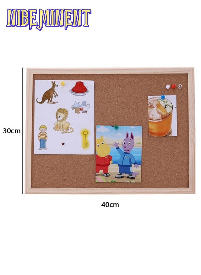 NIBEMINENT 30*40cm Cork Board Bulletin Board, Wall-Mounted Presentation, Message Notice Pin Board, Perfect for Office & Home Decor, School, Cubicle - Image 2