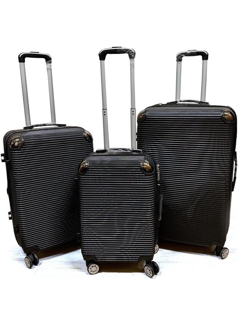 3-Piece Travel Luggage Set with Built-in Number Lock, Durable Hard Shell Suitcases for Short and Long Trips, Lightweight and Spacious Design - Image 1