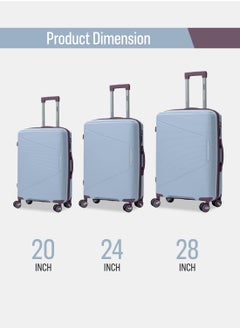 BRITISH TOURISTER 3-Piece Hardshell Polypropelene Spinner Luggage Set (Small, Medium, Large) - Grey Blue  - Image 2