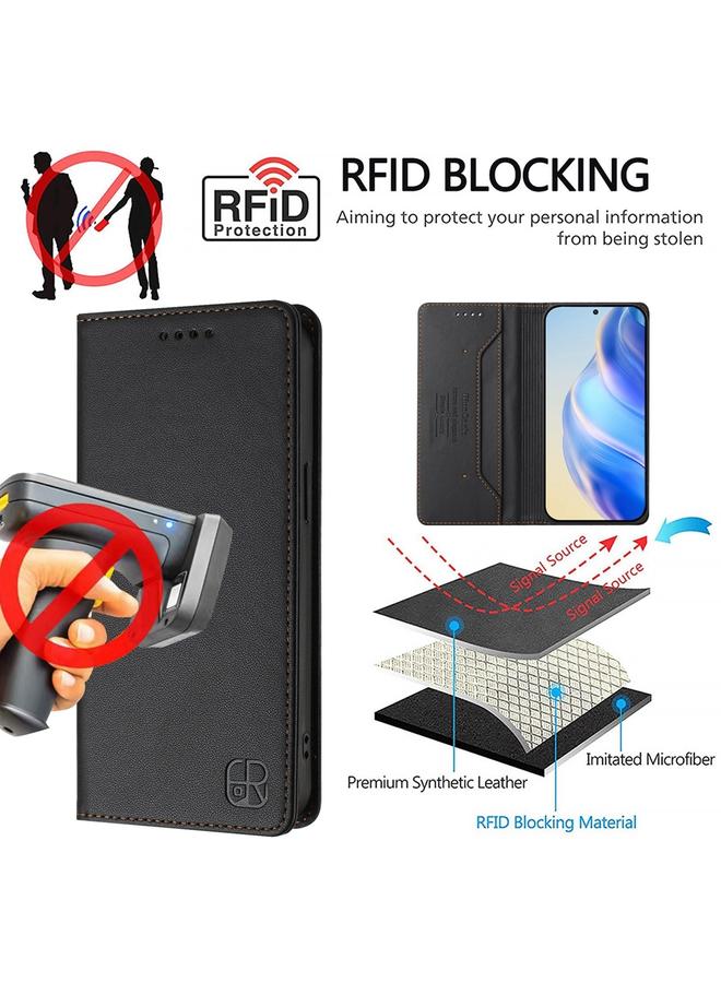 S-TOP Case For OnePlus Nord CE 2 Lite 5G / Nord 2 Lite RC01 Dual-Folded Magnetic Suction RFID Leather Phone Case - Image 5