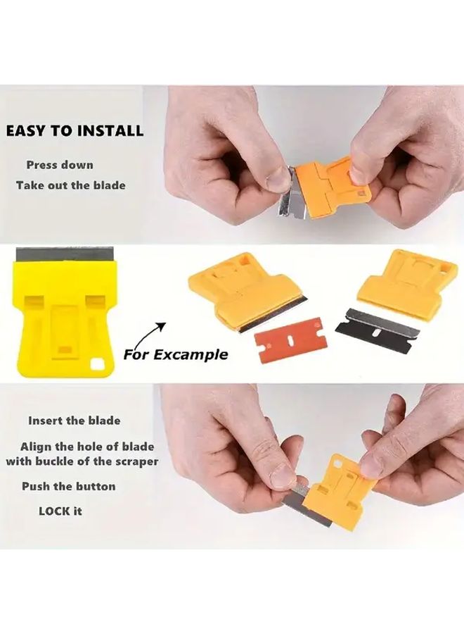 Blue Mini Scraper Tool with Ergonomic Handle for Removing Stickers Glue Paint - Image 5