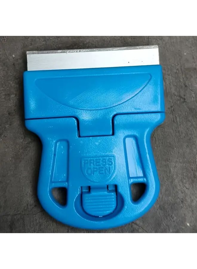 Blue Mini Scraper Tool with Ergonomic Handle for Removing Stickers Glue Paint - Image 1