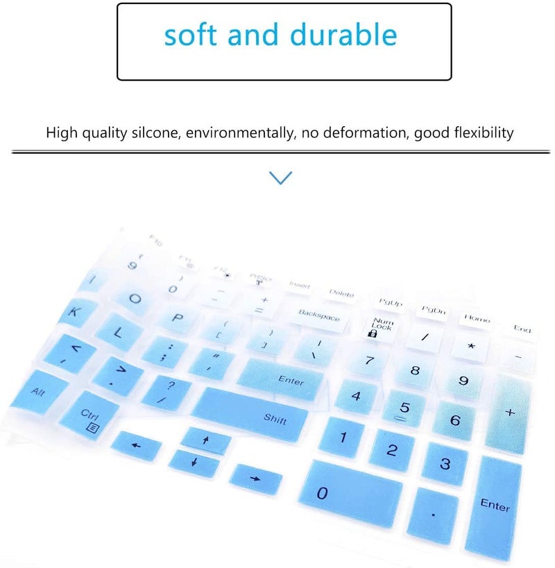 JUSTEC Premium Keyboard Protector Cover Fit for Dell Vostro 3568 Z553511UIN9 15.6" Laptop - Gradient Blue - Image 3