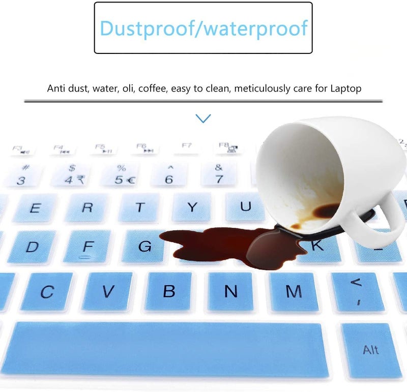 JUSTEC Premium Keyboard Protector Cover Fit for Dell Vostro 3568 Z553511UIN9 15.6" Laptop - Gradient Blue - Image 4