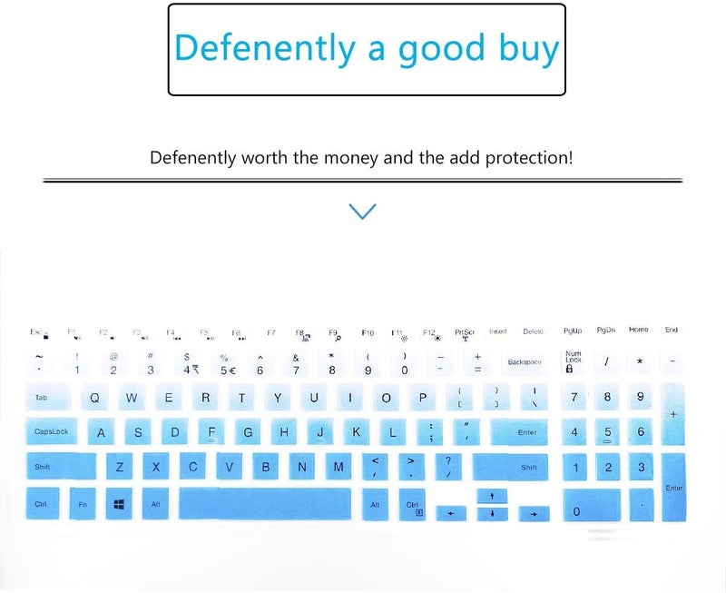 JUSTEC Premium Keyboard Protector Cover Fit for Dell Vostro 3568 Z553511UIN9 15.6" Laptop - Gradient Blue - Image 2