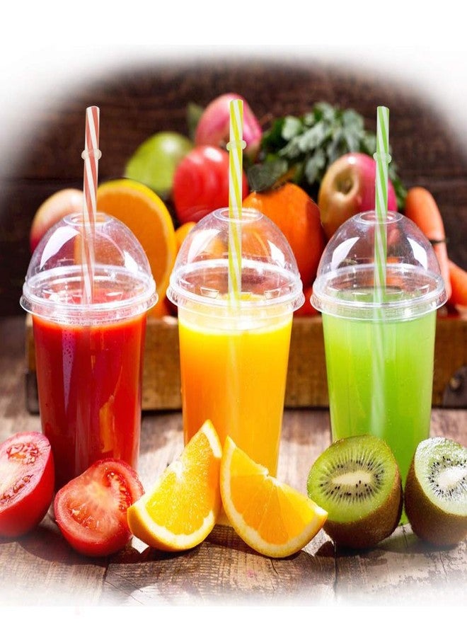 OKGD 100 Piece Reusable Hard Plastic Straws. BPA-Free, 9 Inch Long Stripe Drinking Straws, Outer Diameter 0.28 Inch - Image 5