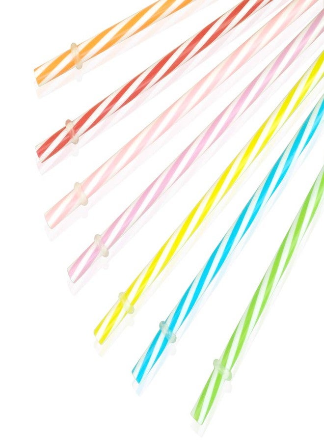 OKGD 100 Piece Reusable Hard Plastic Straws. BPA-Free, 9 Inch Long Stripe Drinking Straws, Outer Diameter 0.28 Inch - Image 3