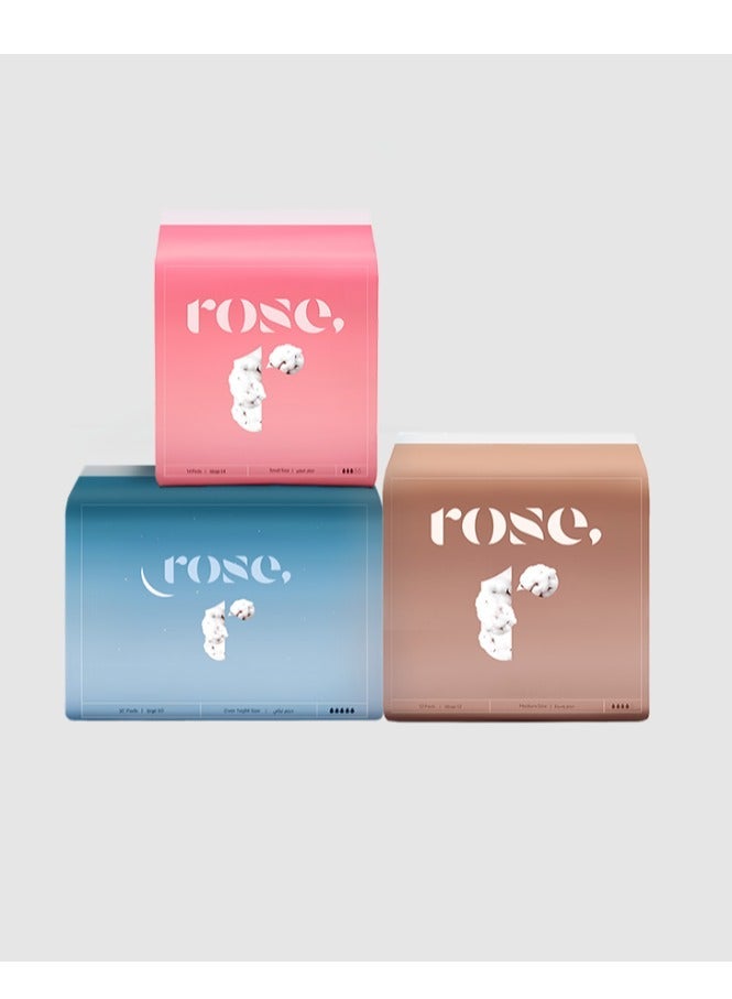 Rose set - Organic menstrual pads - Image 1