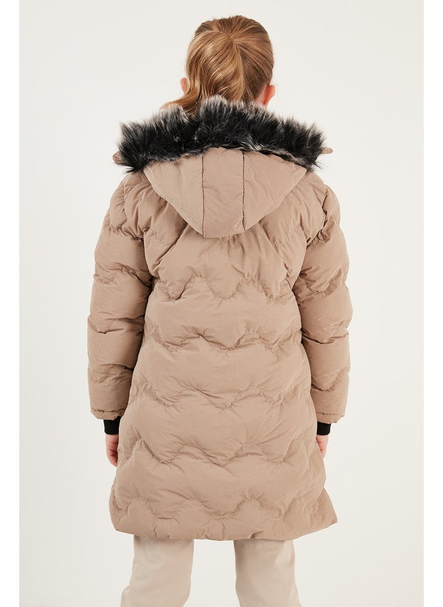 Lela Plush Lined Faux Fur Collar Removable Hooded Winter Coat Girls' Coat 5761905  - Image 5