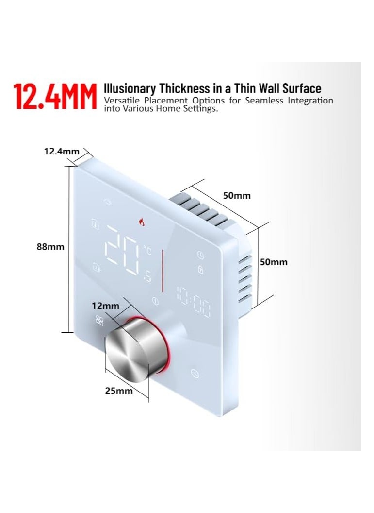 SYOSI - Smart Thermostat for Underfloor Electric Heating/Gas Boilers, Remote Voice Control, Programmable WIFI Temperature Controller with Adjusting Wheel, Smart Home Room Thermostat, Smart Life APP Control - Image 1