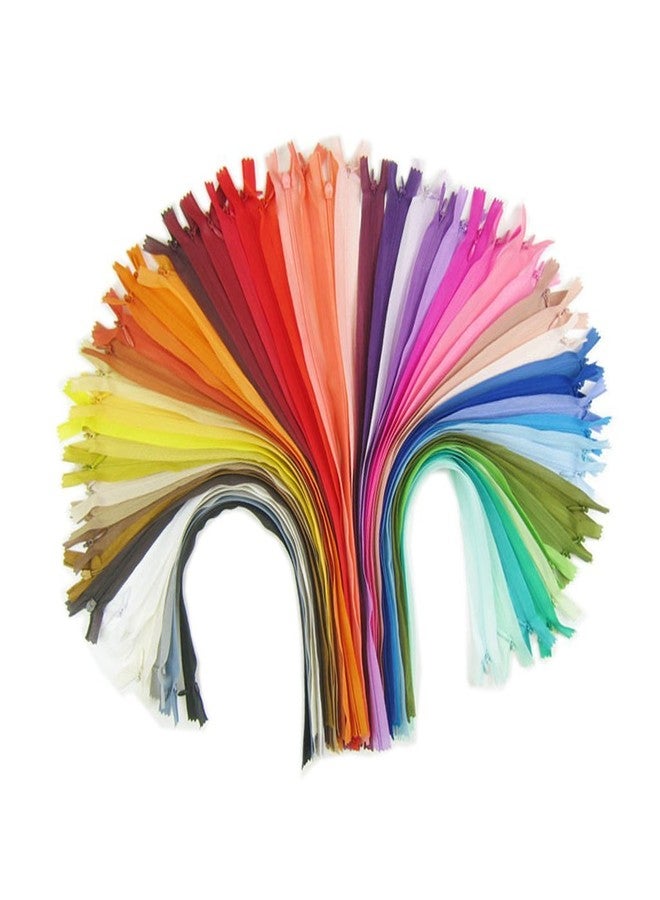 M Fabrics سحابات M Fabrics غير مرئية (مخفية) مع شريط محبوك تستخدم في البناطيل وفساتين الأطفال والبلوزات والفساتين - مجموعة من 30 سحابًا متعدد الألوان (8 بوصات) - Image 3