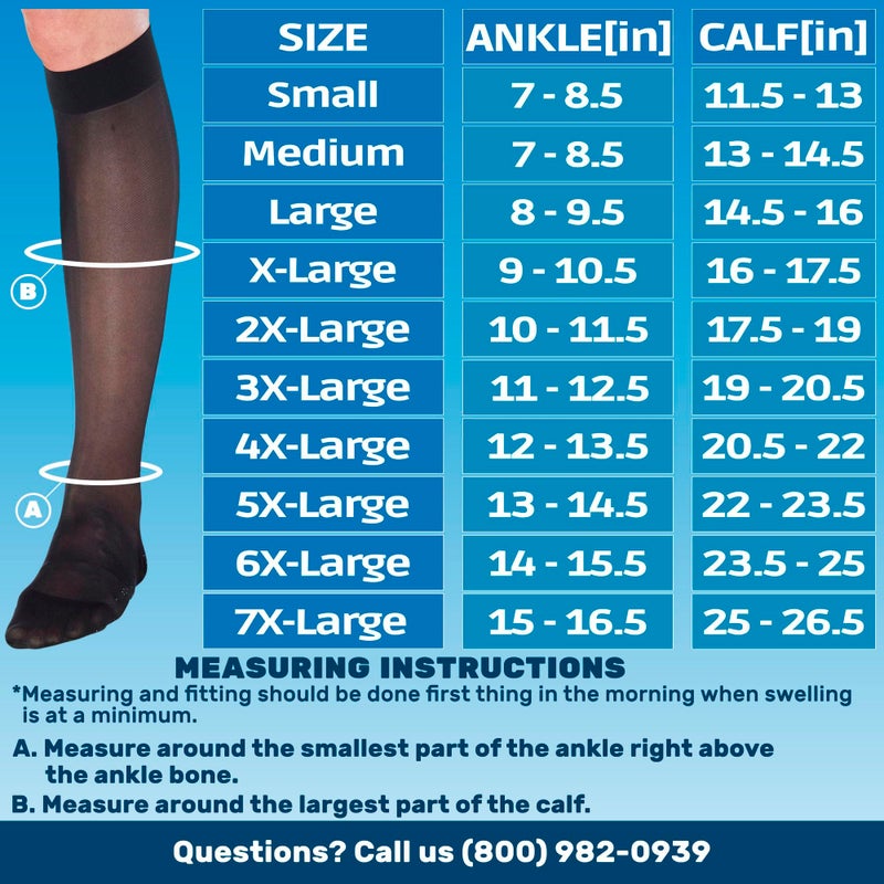Absolute Support Made In Usa Sheer Compression Socks For Women 15-20 Mmhg - Support Hose Knee High Stockings  Black  Large - Image 2