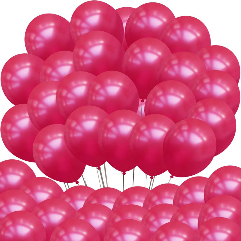 Neo LOONS 100 pcs 5" Pearl Fuchsia Premium Latex Balloon - Great for Kids, Adult Birthdays, Weddings, Receptions, Baby Showers, Water Fights, or Any Celebration - Image 1