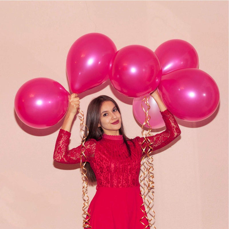 Neo LOONS 100 pcs 5" Pearl Fuchsia Premium Latex Balloon - Great for Kids, Adult Birthdays, Weddings, Receptions, Baby Showers, Water Fights, or Any Celebration - Image 3