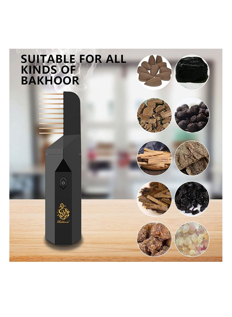 Electric Comb Bukhoor B26 Incense Burner - USB Rechargeable Portable Arabic Aroma Diffuser, Mini Electric Oud Burner, Quick-Heating Fragrance Dispenser for Home, Office, and Travel - Image 3
