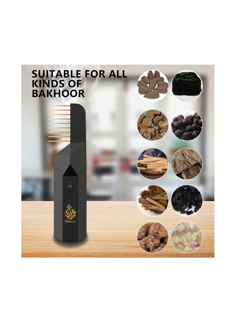 Electric Comb Bukhoor B26 Incense Burner - USB Rechargeable Portable Arabic Aroma Diffuser, Mini Electric Oud Burner, Quick-Heating Fragrance Dispenser for Home, Office, and Travel - Image 1