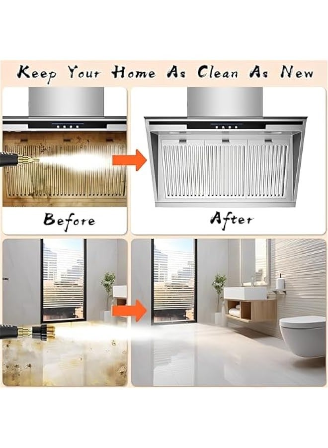 Beauenty Steam Cleaner,3800W Handheld Temperature Pressurized Steam Cleaner with 3 Brush Heads,Portable Steam Cleaners with 6-gears Adjustable for Kitchen, Bathroom,Carpet,Car,Furniture,and Tile - Image 2