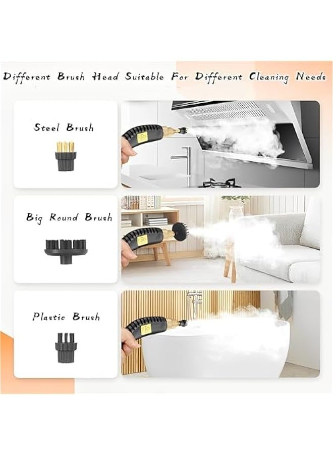 Beauenty Steam Cleaner,3800W Handheld Temperature Pressurized Steam Cleaner with 3 Brush Heads,Portable Steam Cleaners with 6-gears Adjustable for Kitchen, Bathroom,Carpet,Car,Furniture,and Tile - Image 4