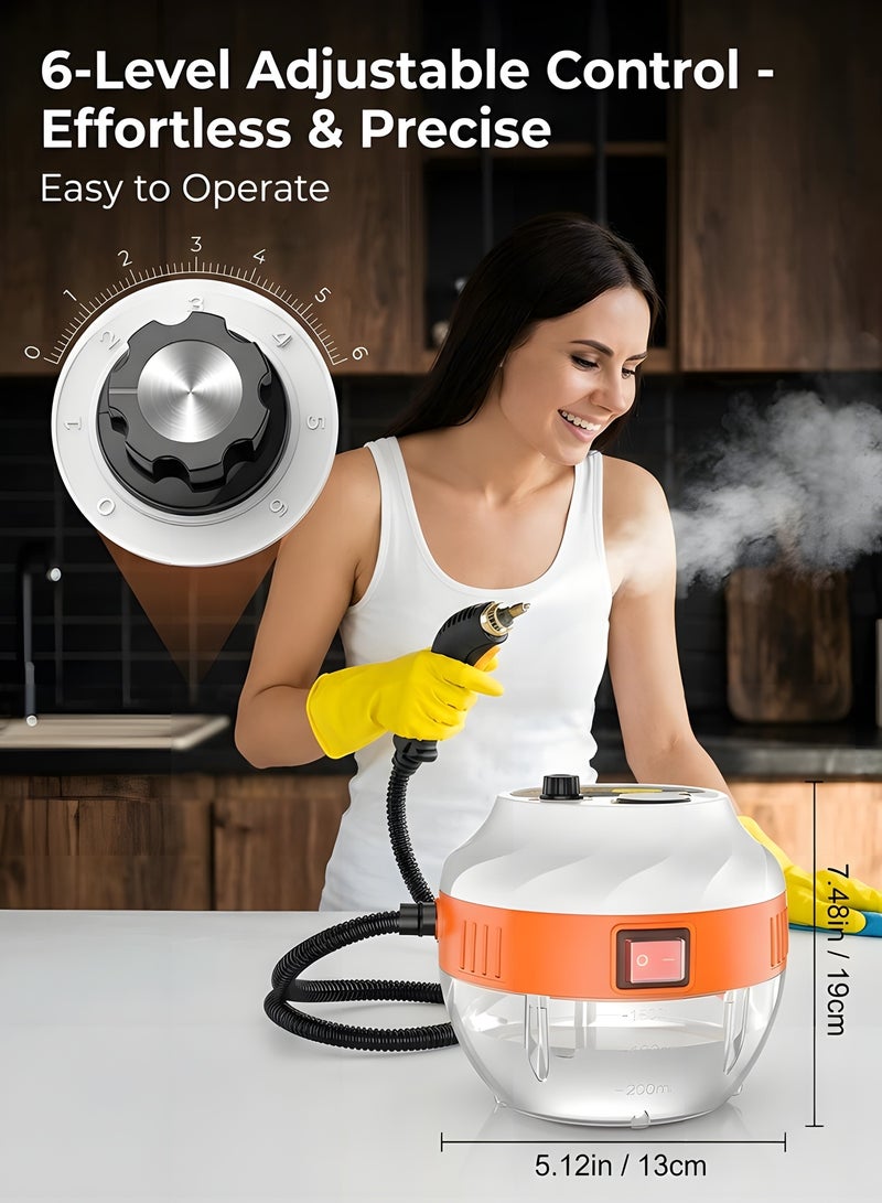 Beauenty Steam Cleaner,3800W Handheld Temperature Pressurized Steam Cleaner with 3 Brush Heads,Portable Steam Cleaners with 6-gears Adjustable for Kitchen, Bathroom,Carpet,Car,Furniture,and Tile - Image 3