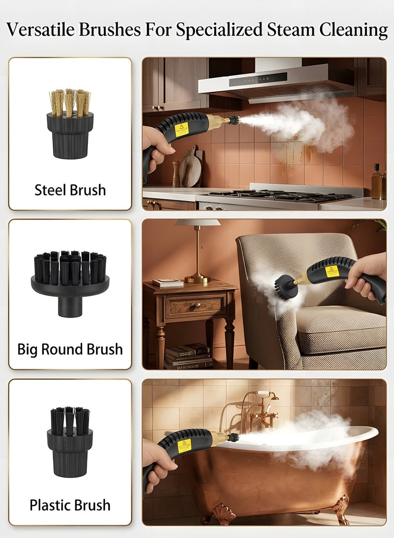 Beauenty Steam Cleaner,3800W Handheld Temperature Pressurized Steam Cleaner with 3 Brush Heads,Portable Steam Cleaners with 6-gears Adjustable for Kitchen, Bathroom,Carpet,Car,Furniture,and Tile - Image 4