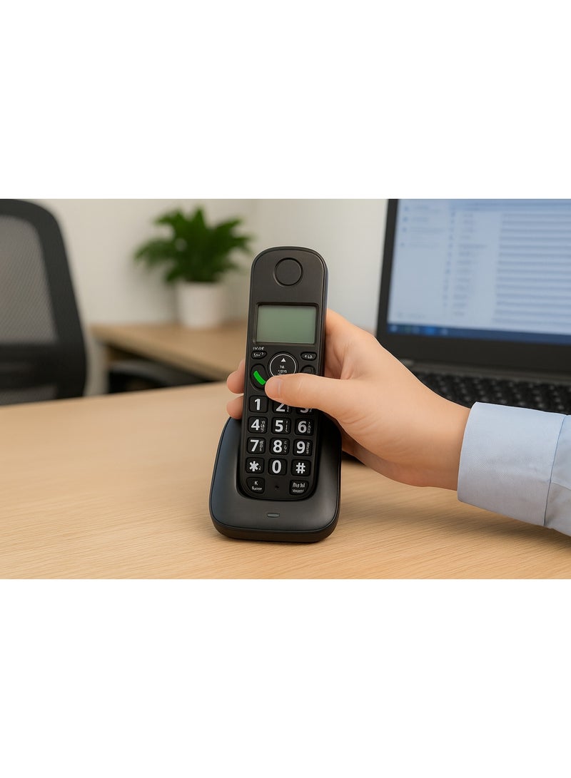 D1001 Cordless DECT Phone - 3-Line Display - Conference Calling - Intercom Support - LED Indicator - Supports 16 Interface Languages - Black - Image 4