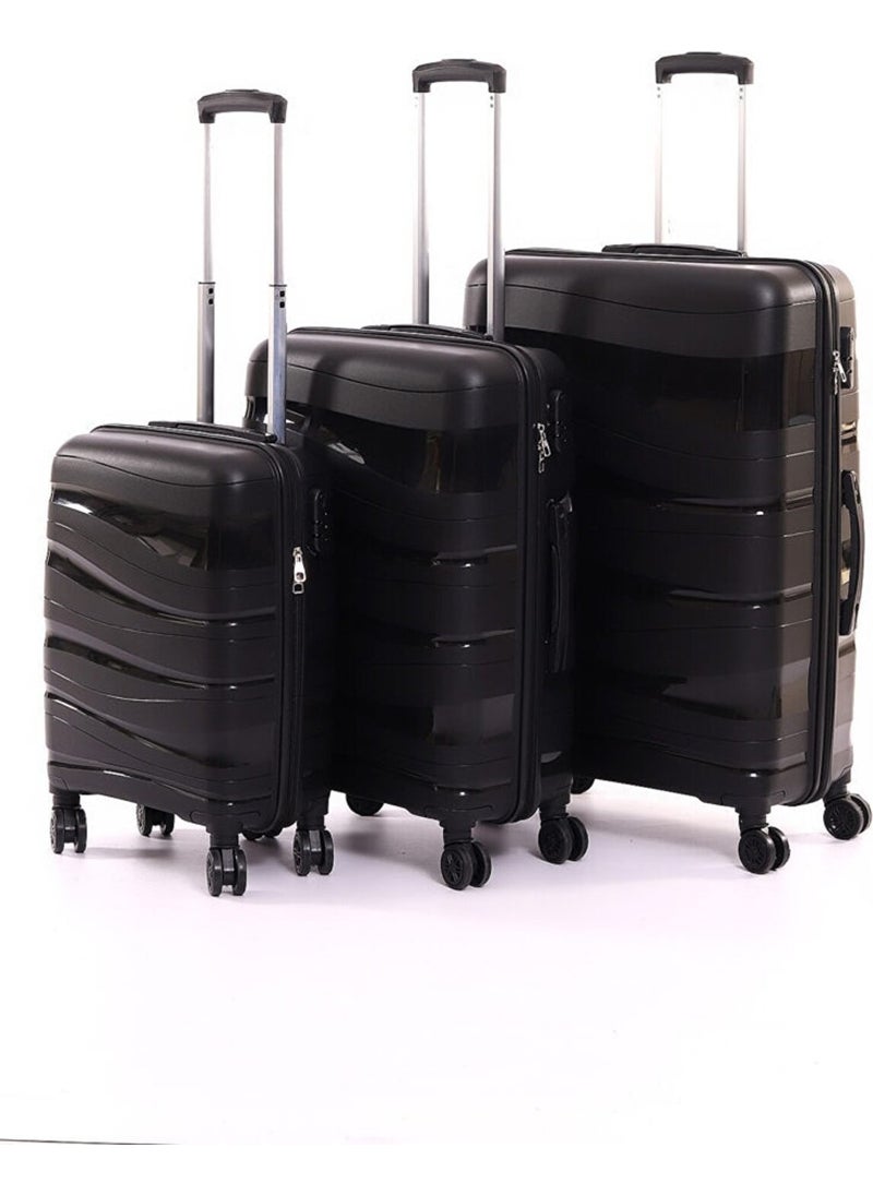Store24 Polipropline Unbreakable Silicone 3-Piece Suitcase & Suitcase Set (Cabin+Medium+Large Size) 