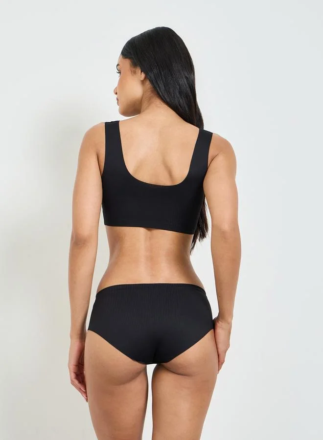 Take Two  Solid Padded Non Wired T-Shirt Bra And Briefs Lingerie Set for Women | Best Price UAE