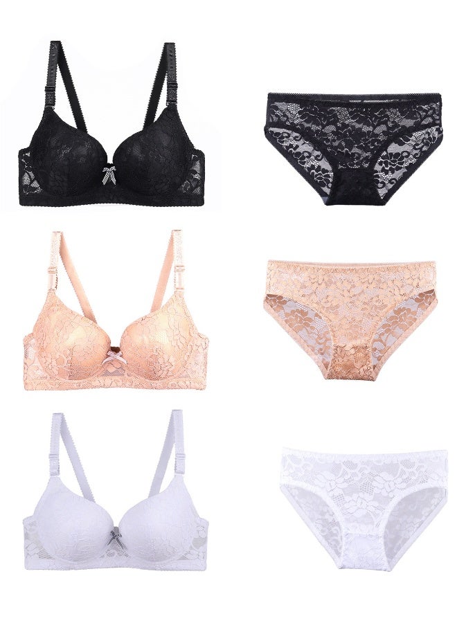 Lace Thin Women's Bra and Panties 6-piece Set  - Image 1