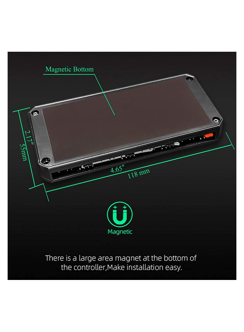 KASTWAVE Pwm Fan Temperature Controller, Remote Control Computer RGB Light Adapter, 5V Fan ARGB Hub with Magnet, Black - Image 5