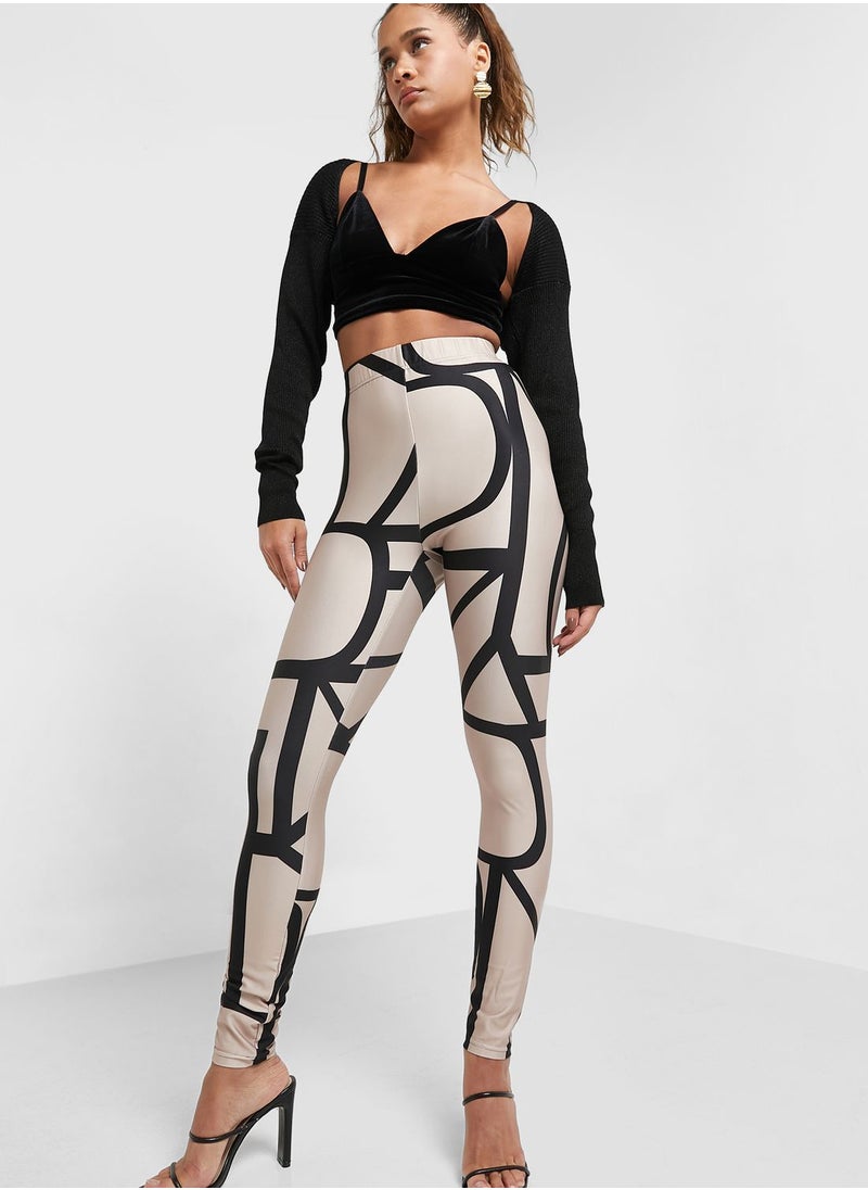 ONLY - Printed High Waist Leggings - Image 1