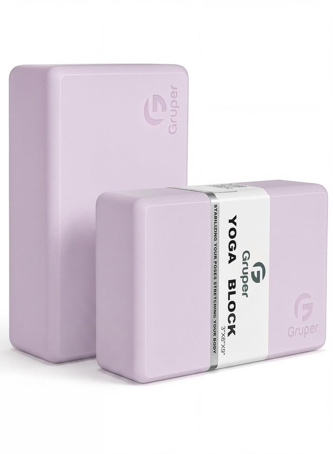 Gruper Yoga Blocks 2 Pack, 9"x6"x3" Exercise Blocks High-Density EVA Foam Blocks with Soft Non-Slip Surface, Lightweight Yoga Props for Yoga Pilates Meditation & Stretching - Image 1