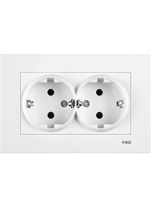 Viko Karre Double Grounded Socket - White 