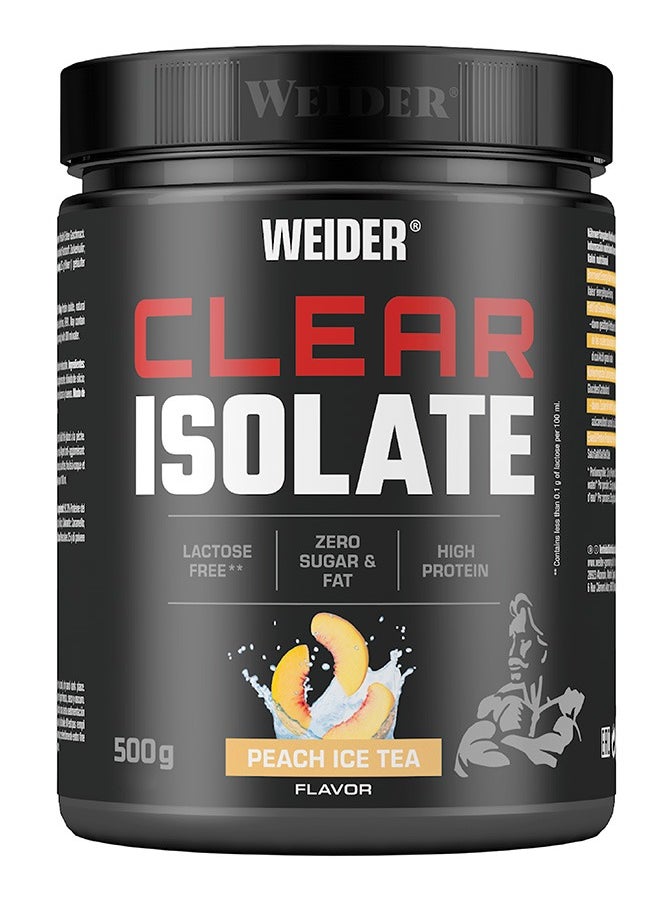 Weider Clear Isolate 500g, Peach Ice Tea, Lactose Free - Zero Sugar And Fat - High Protein Refreshing Drink  - Image 1