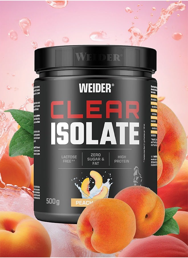 Weider Clear Isolate 500g, Peach Ice Tea, Lactose Free - Zero Sugar And Fat - High Protein Refreshing Drink  - Image 2