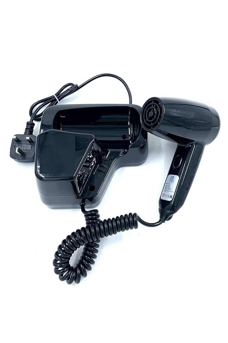 APEX "1300W Wall-Mounted Hair Dryer – For Use in Bathrooms and Hotels, Black" - Image 1