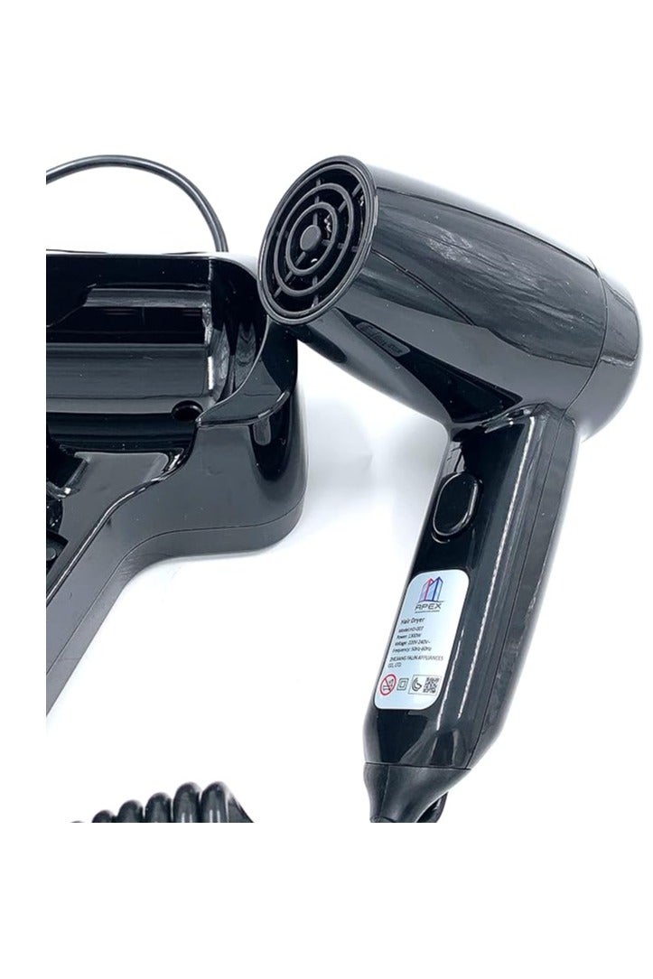 APEX "1300W Wall-Mounted Hair Dryer – For Use in Bathrooms and Hotels, Black" - Image 2