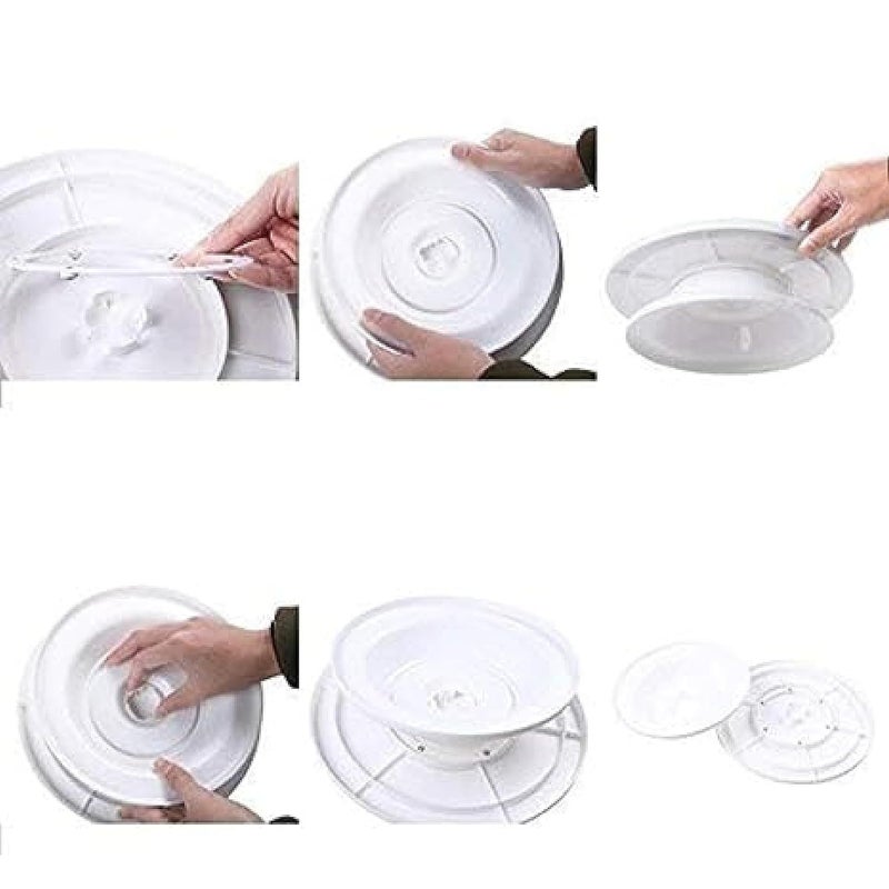 JD PRO Plastic BPA-Free 360 Degree Rotating Cake Turntable,Turns Smoothly Revolving Cake Stand White Cake Decorating Kit Display Stand Baking Tools Accessories Supplies For Decoration ( White ) - Image 4