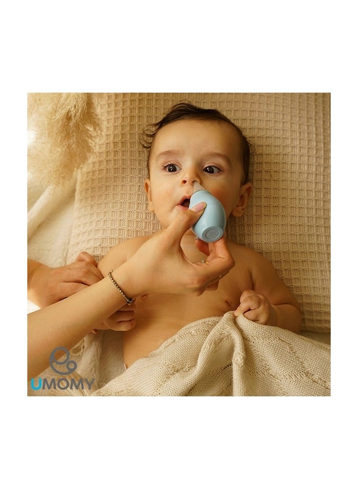 Umomy +0 Month Silicone Nose Aspirator for Babies, BPA-Free, Food Grade Silicone, Easy to Wash, Newborn Safe, Flexible Design, Blue - Image 3