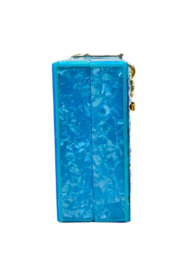 Harsha's Glam Clutches Square Shape Diamond Resin Clutch