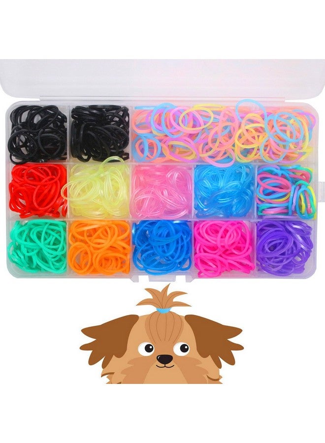 YOY 3/4" Pet Dog Stretchy Rubber Bands, 600/Box  Puppy Elastics Ties Pony Tail Holders Hair Accessories For Doggy Grooming Top Knots Ponytails Braids And Dreadlocks - Image 1