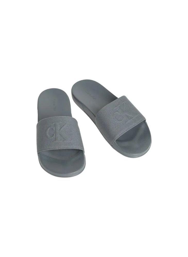 CALVIN KLEIN Essential Monogram Canvas Slide Sandals