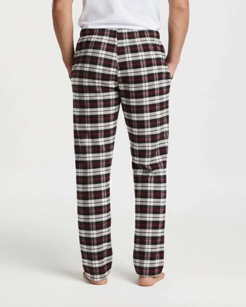REALESSENTIALS Real Essentials 3 Pack: Men's Soft Cotton Flannel Pajama Pants PJ Lounge Bottoms Elastic Waist Pockets, Standard, Medium, Flannel Set 2 - Image 5