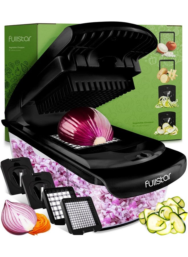 Fullstar Fullstar Vegetable Chopper - Food Chopper - Onion Chopper - Vegetable Slicer & Spiralizer - Veggie Chopper with Container - Kitchen Gadgets - Home Essentials - Kitchen Accessories (4 in 1, Black)  - Image 1