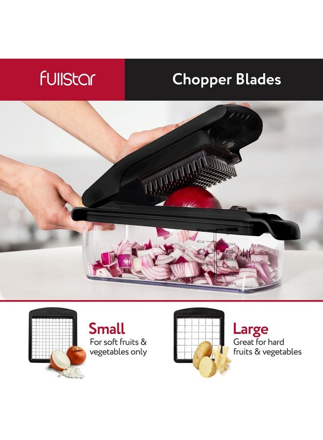 Fullstar Fullstar Vegetable Chopper - Food Chopper - Onion Chopper - Vegetable Slicer & Spiralizer - Veggie Chopper with Container - Kitchen Gadgets - Home Essentials - Kitchen Accessories (4 in 1, Black)  - Image 4