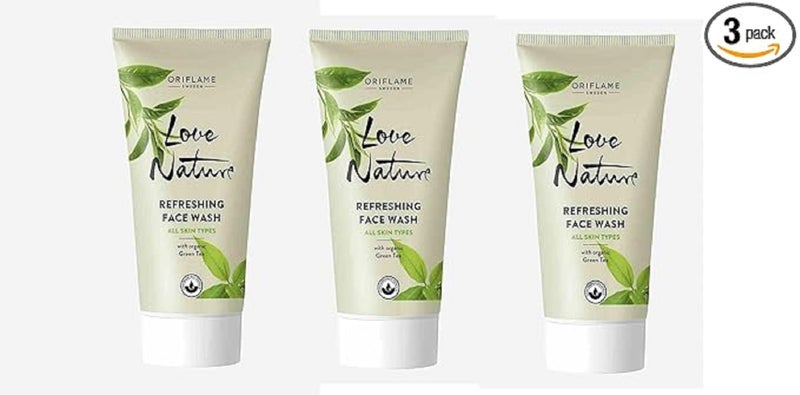 Oriflame love nature refreshing face wash with organic green tea - 50 ml - pack of 3 - Image 3