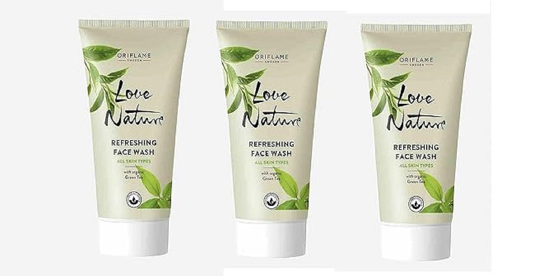 Oriflame love nature refreshing face wash with organic green tea - 50 ml - pack of 3 - Image 2